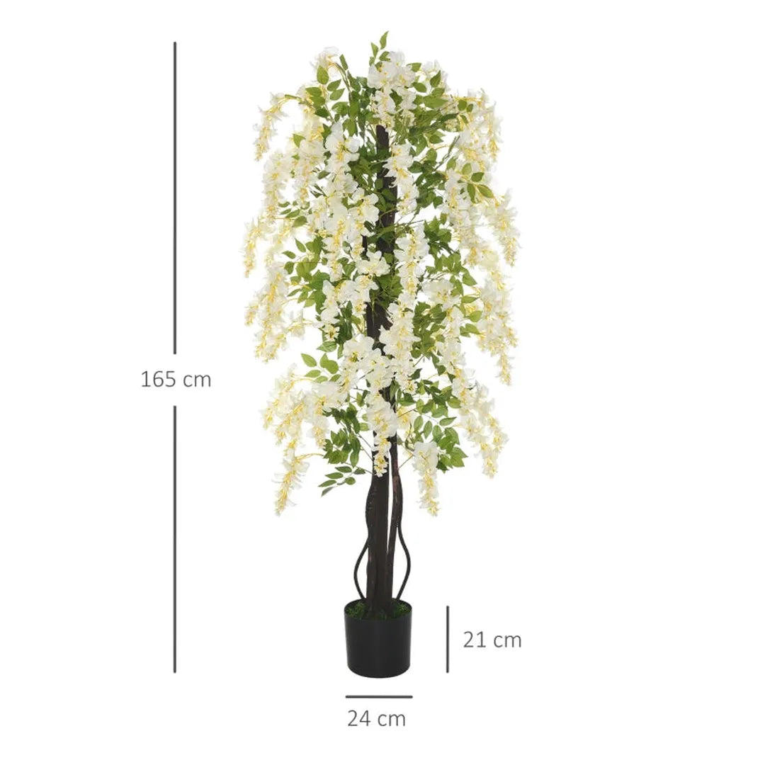 Nepplant Wisteria – 165 cm hoog – kunstbloem in pot – plastic – voor kantoor en woonkamer