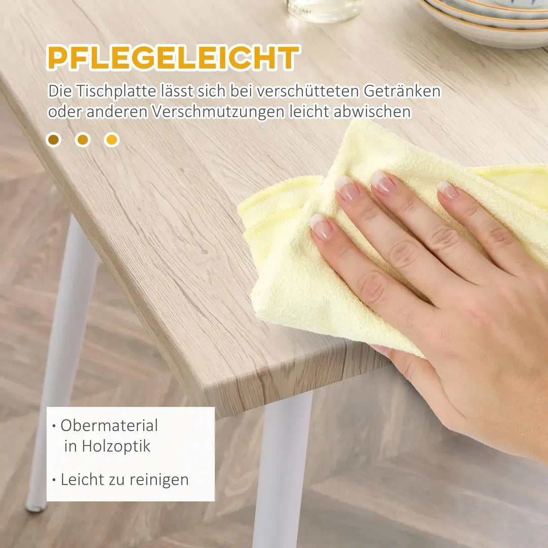 Eettafelset voor 2 Personen – 1 Tafel, 2 Stoelen van Grenenhout – Wit en Grijs