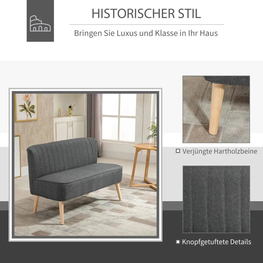 2-zits bank – zachte bekleding – onderhoudsvriendelijke stof – maximaal 150 kg – 117 x 56,5 x 77 cm