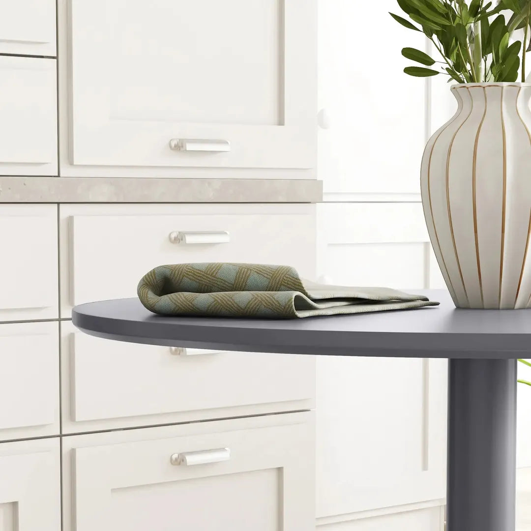 Eettafel voor 2 Personen – Rond Tafelblad Ø80 cm van MDF en Staal, Antislip, Wit, 75 cm Hoog