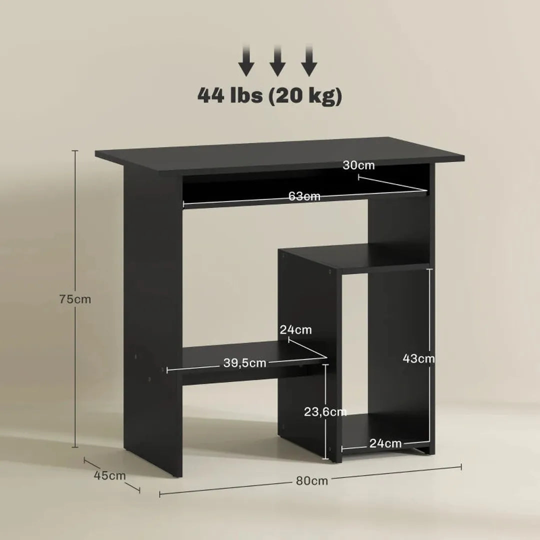 Bureau wit – Compact computertafel 80x45x75 cm – PC tafel voor kantoor of studeerkamer