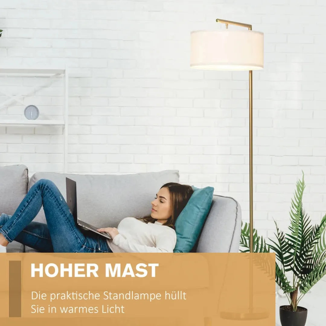 Staande lamp met E27 fitting – metalen frame – 150 cm hoog