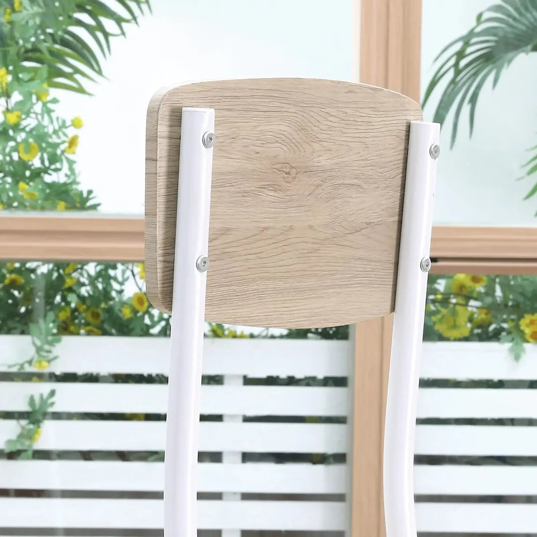 Eettafelset voor 2 Personen – 1 Tafel, 2 Stoelen van Grenenhout – Wit en Grijs