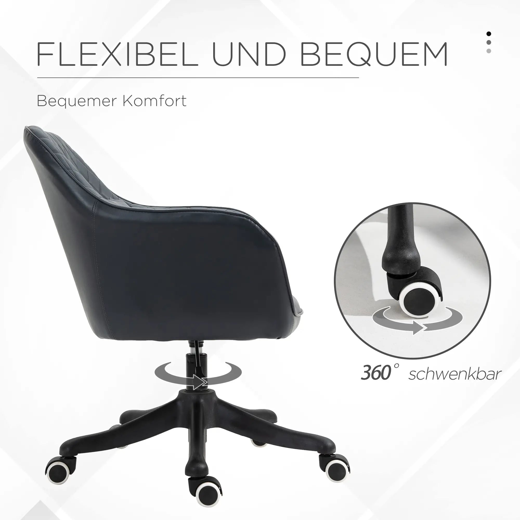 Bureaustoel met massagefunctie – in hoogte verstelbaar, draaibaar, met USB-aansluiting en lendenkussen, grijs