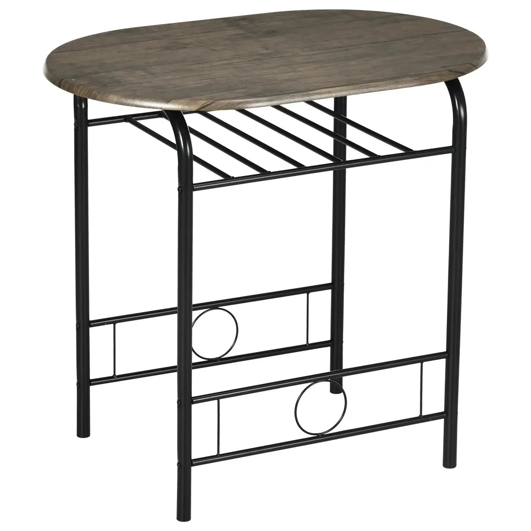 Eettafelset voor 2 Personen – 1 Tafel, 2 Stoelen van Grenenhout – Wit en Grijs