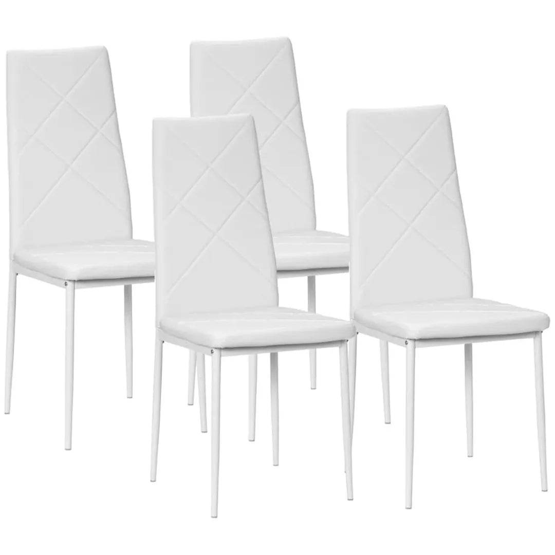 Set van 4 keukenstoelen – eetkamerstoelen – kunststof zitting – 41 x 50 x 91 cm
