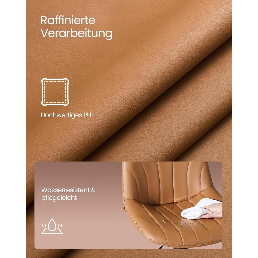 Barkrukken set van 2 – in hoogte verstelbaar en 360° draaibaar, met rugleuning en voetensteun
