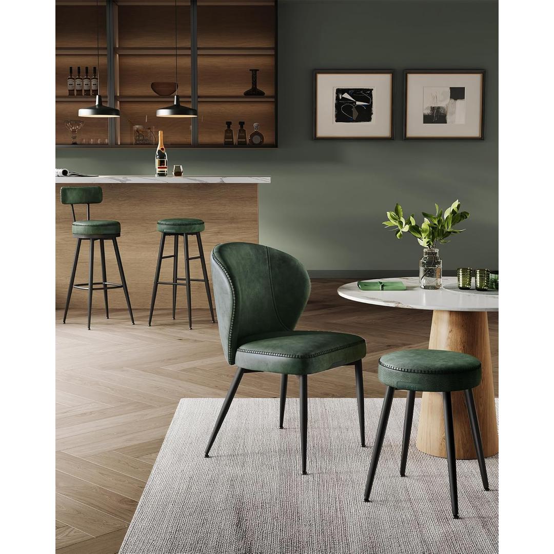 2-delige Set Barkrukken – Draaibaar 360° – Kunstlederen Zitting – Industrieel Ontwerp