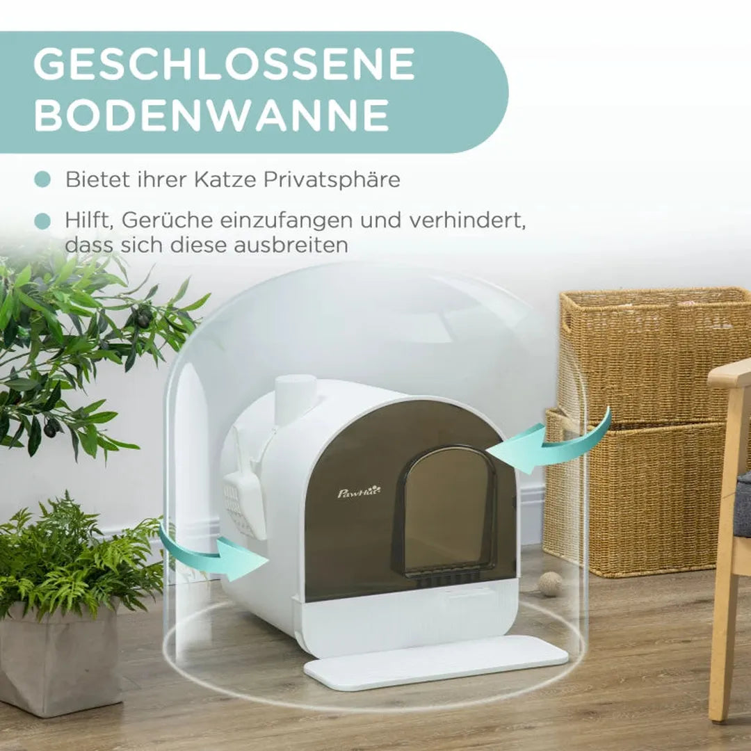 Kattenbak met filter – inclusief 1 vervangfilter en vloermat – 43 x 44 x 47 cm