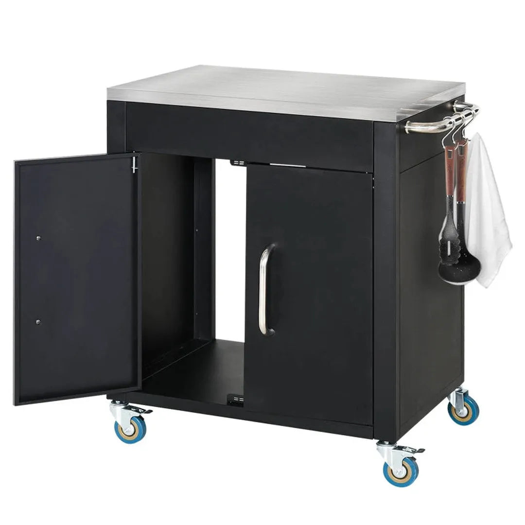 Keukentrolley met 1 Kruidenrek en 1 Handdoekhouder – 109 x 40 x 89 cm, Witte Servierwagen op Wielen