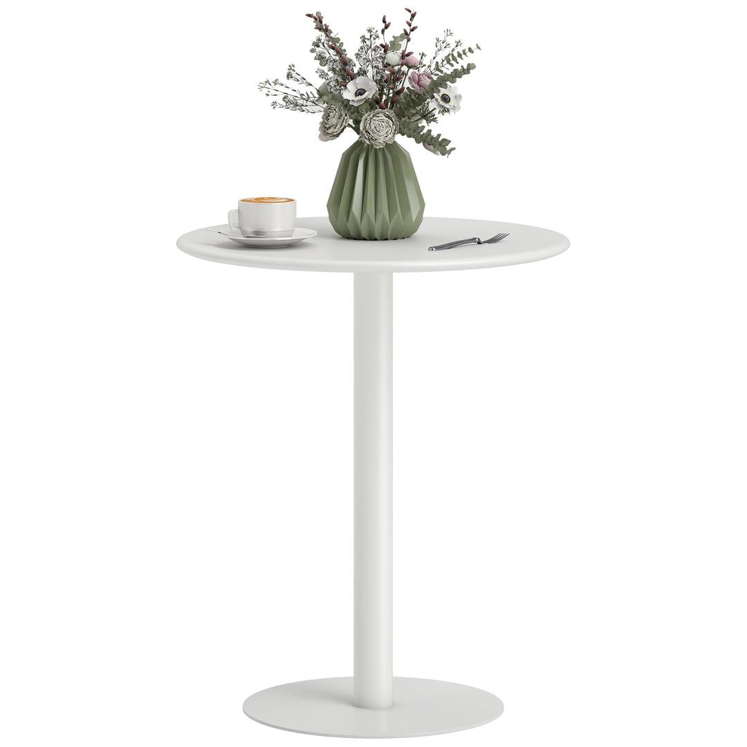 Ronde Eettafel voor 2 Personen – Stalen Frame – Geschikt voor Binnen en Buiten – Wit