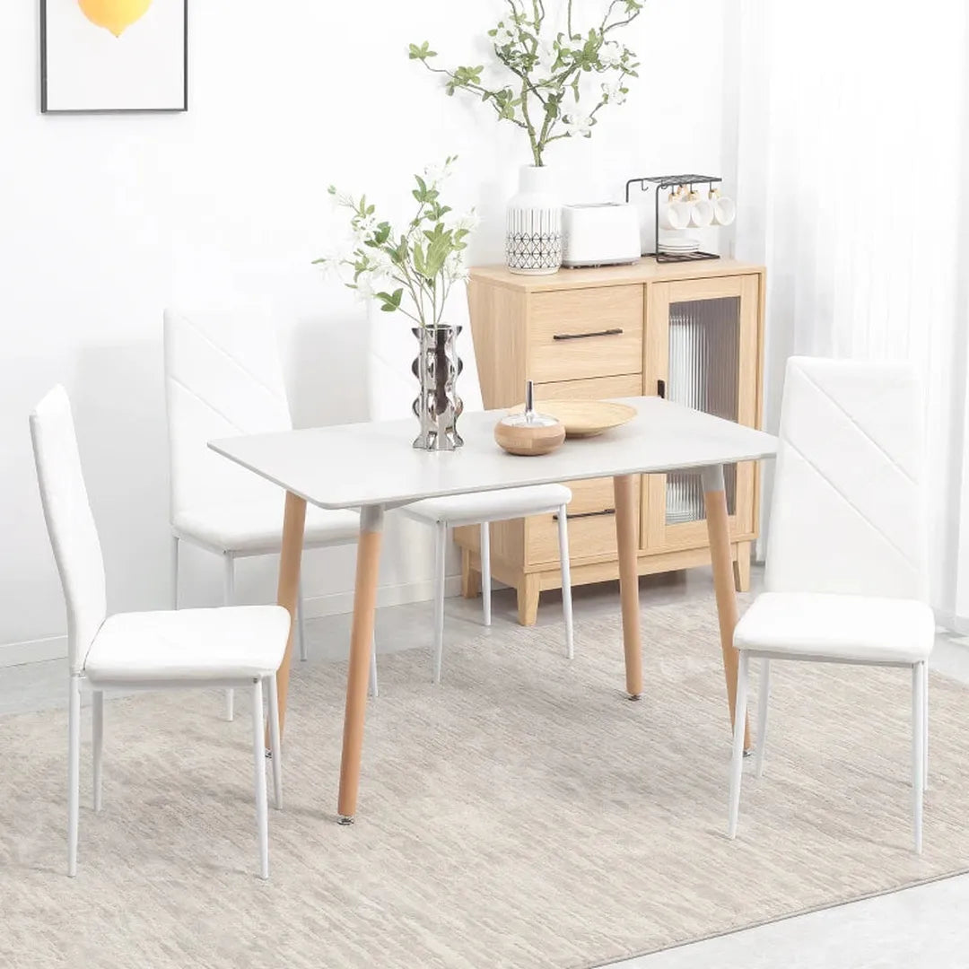 Set van 4 keukenstoelen – eetkamerstoelen – kunststof zitting – 41 x 50 x 91 cm