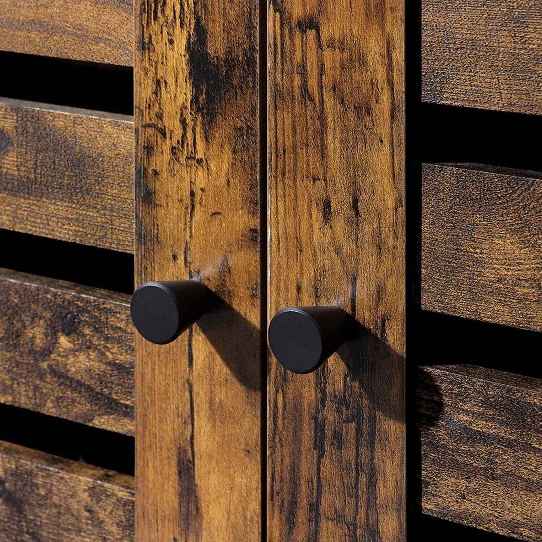 Wastafelonderkast in Vintage Bruin – Badkamerkast met Open Vak en Verstelbare Plank, 60 × 30 × 63 cm