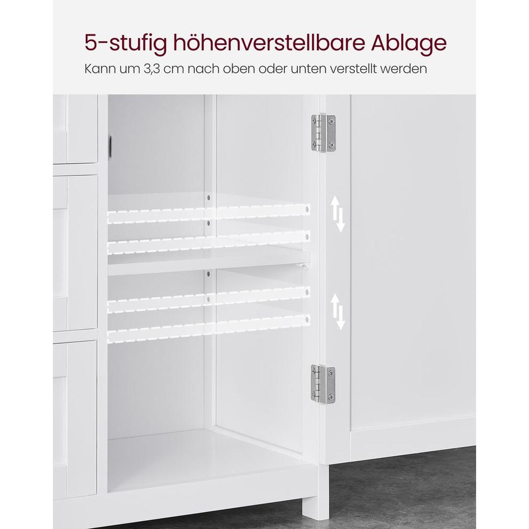 Badkamermeubel met 3 Lades – Opbergkast met Open Vak en Verstelbare Legplank, 30 × 60 × 80 cm