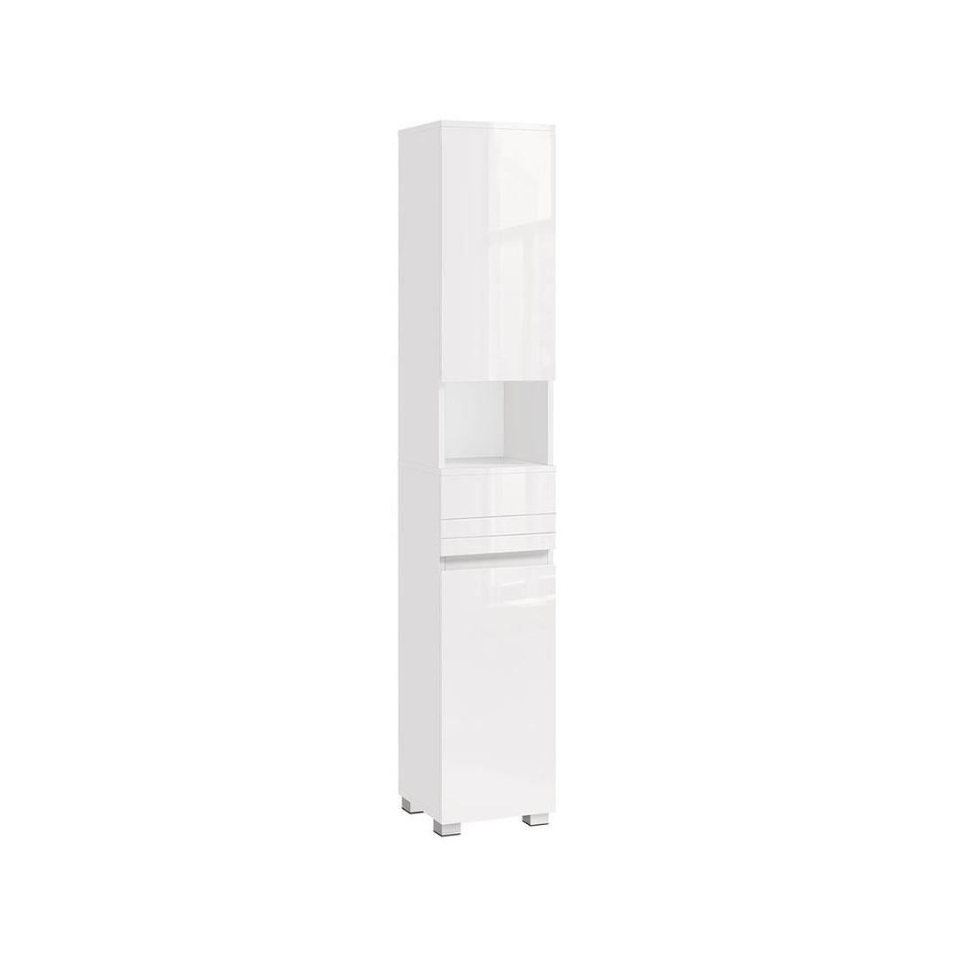 Badkamerkast 30 × 30 × 170 cm – Staande Opbergkast met Boven- en Onderkast, Lade en Verstelbare Legplanken