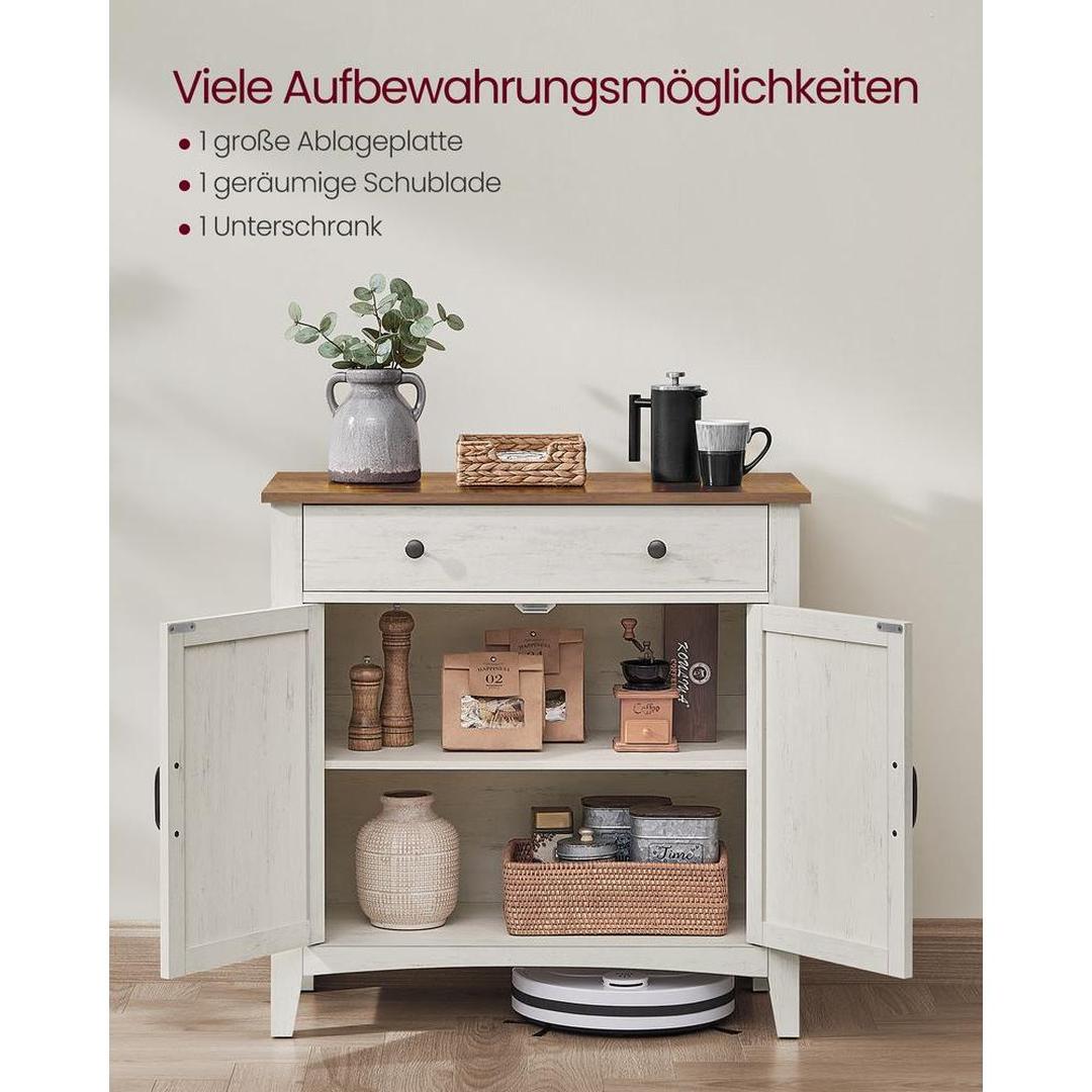Dressoir met schuifdeuren en lade – landhuisstijl – keukenkast met verstelbare planken