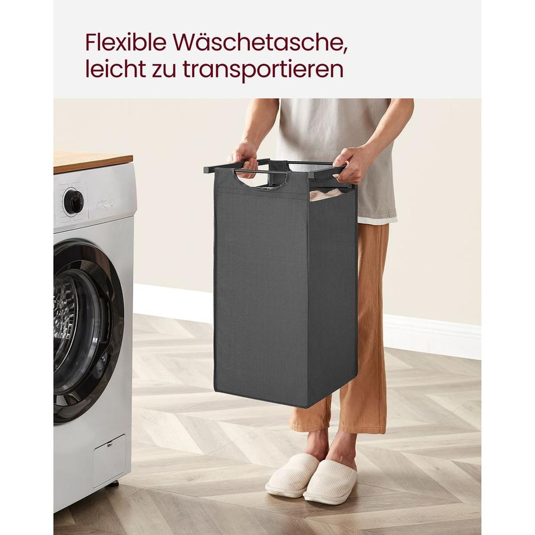 Wasmand met 3 Vakverdelers – Gescheiden Wasmand voor Badkamer of Wasruimte