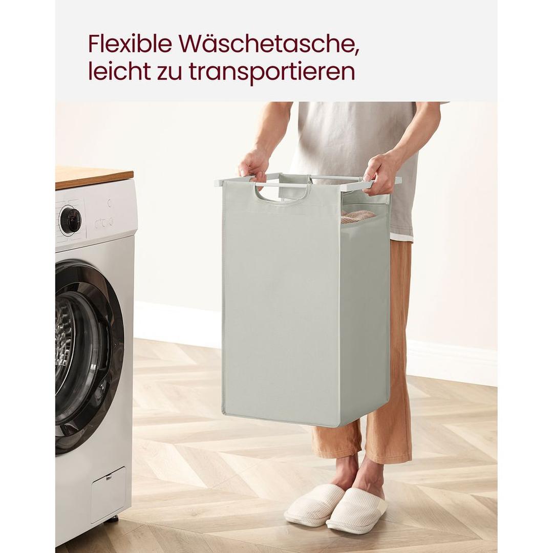 Wasmand met 3 Vakverdelers – Gescheiden Wasmand voor Badkamer of Wasruimte
