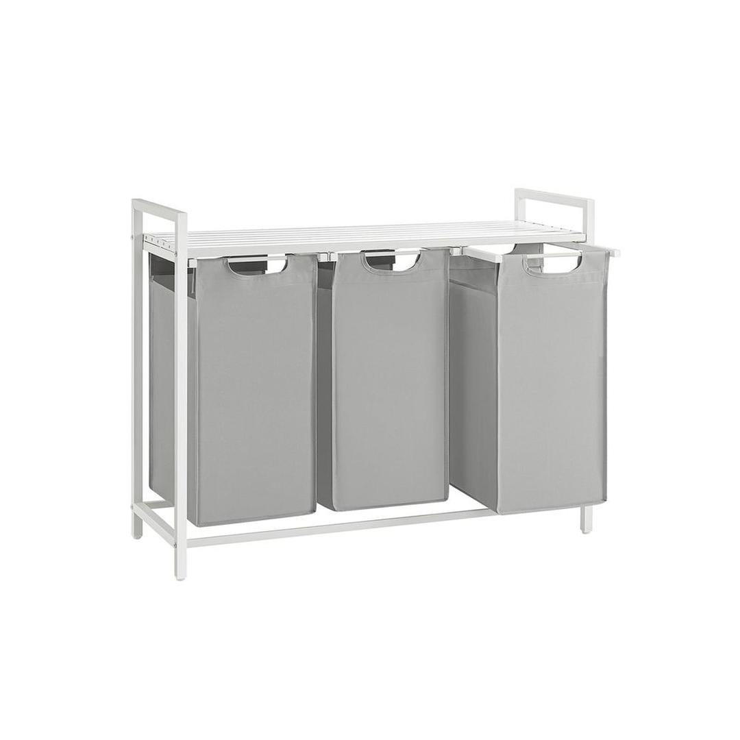 Wasmand met 3 Vakverdelers – Gescheiden Wasmand voor Badkamer of Wasruimte