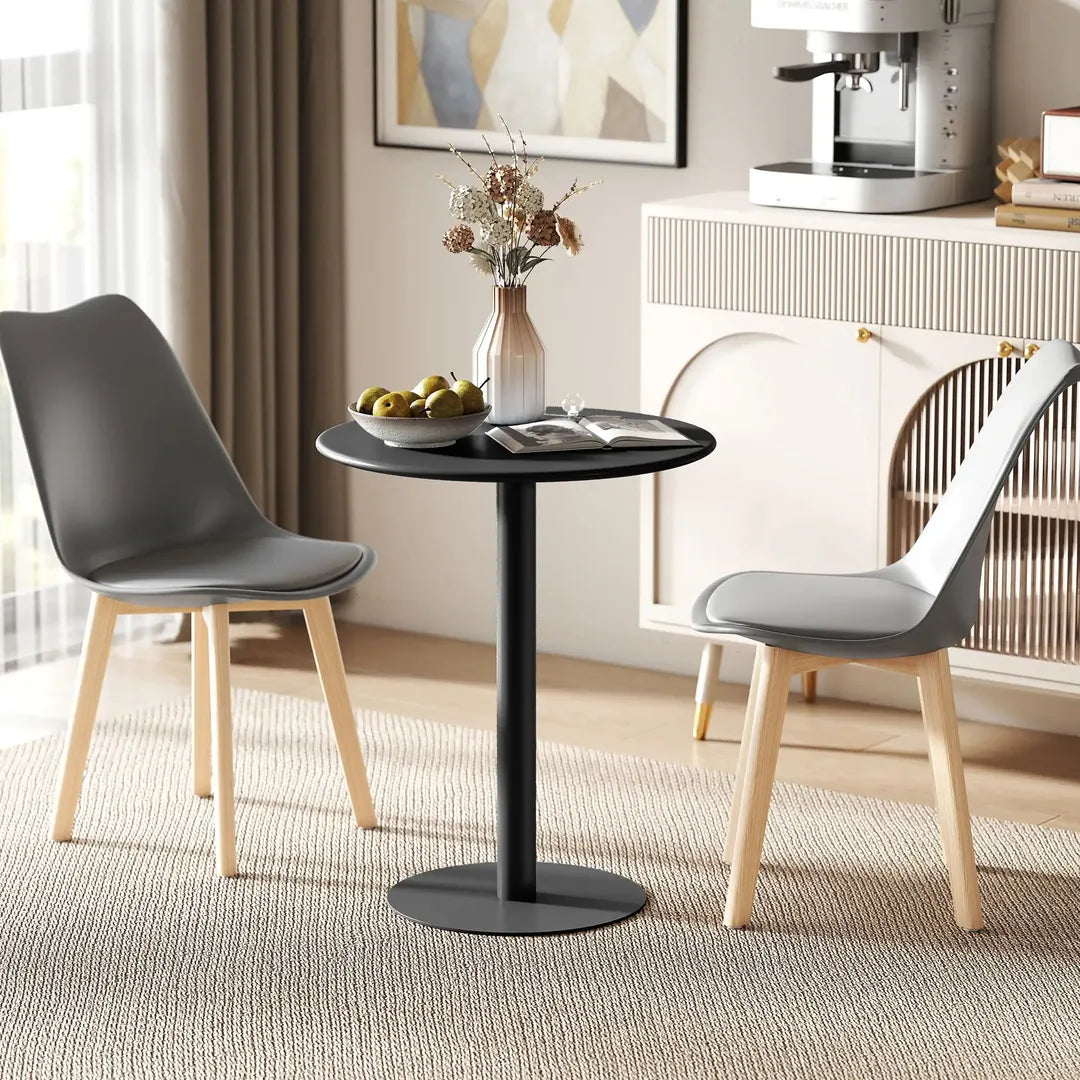 Ronde Eettafel voor 2 Personen – Stalen Frame – Geschikt voor Binnen en Buiten – Wit