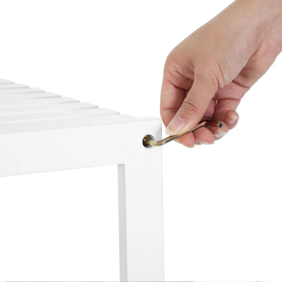 Bamboe Badkamerrek met 5 Legplanken – Smalle Opbergkast voor Badkamer, Toilet of Slaapkamer