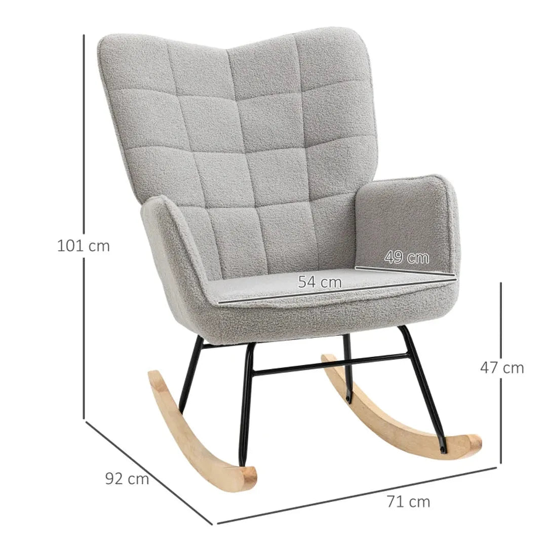 Schommelstoel van massief hout – fauteuil – 98 x 71 x 101 cm – natuurlijk hout