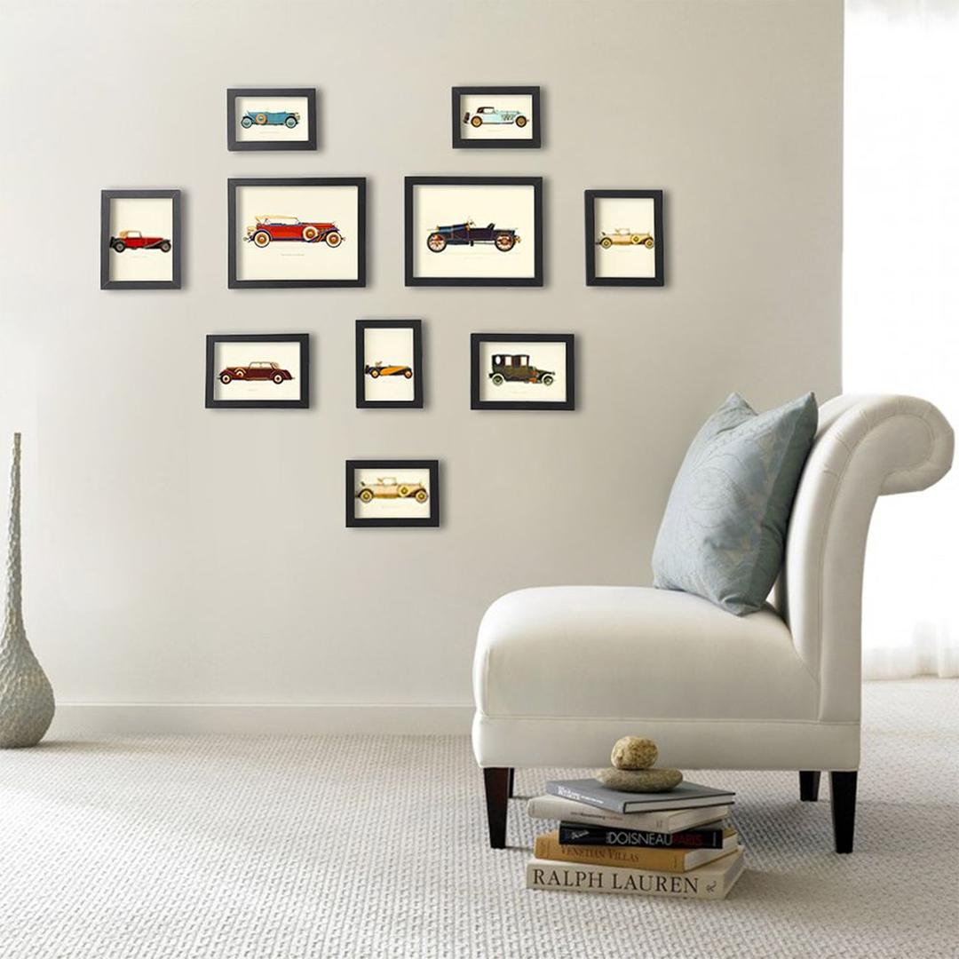 Fotolijsten Set van 10 – Zwarte Bilderframes voor Wand of Tafel met Verschillende Formaten