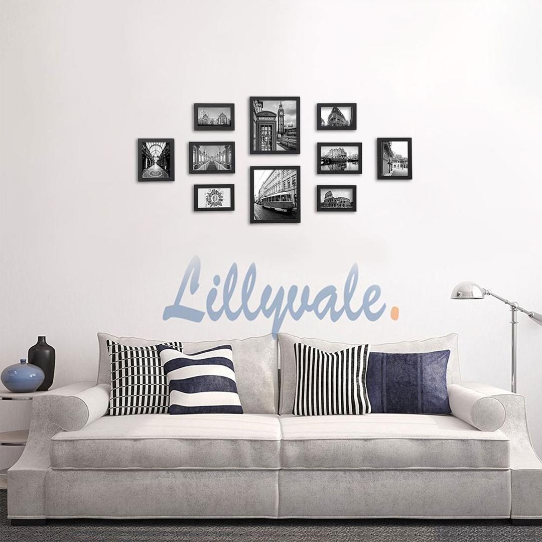 Fotolijsten Set van 10 – Zwarte Bilderframes voor Wand of Tafel met Verschillende Formaten
