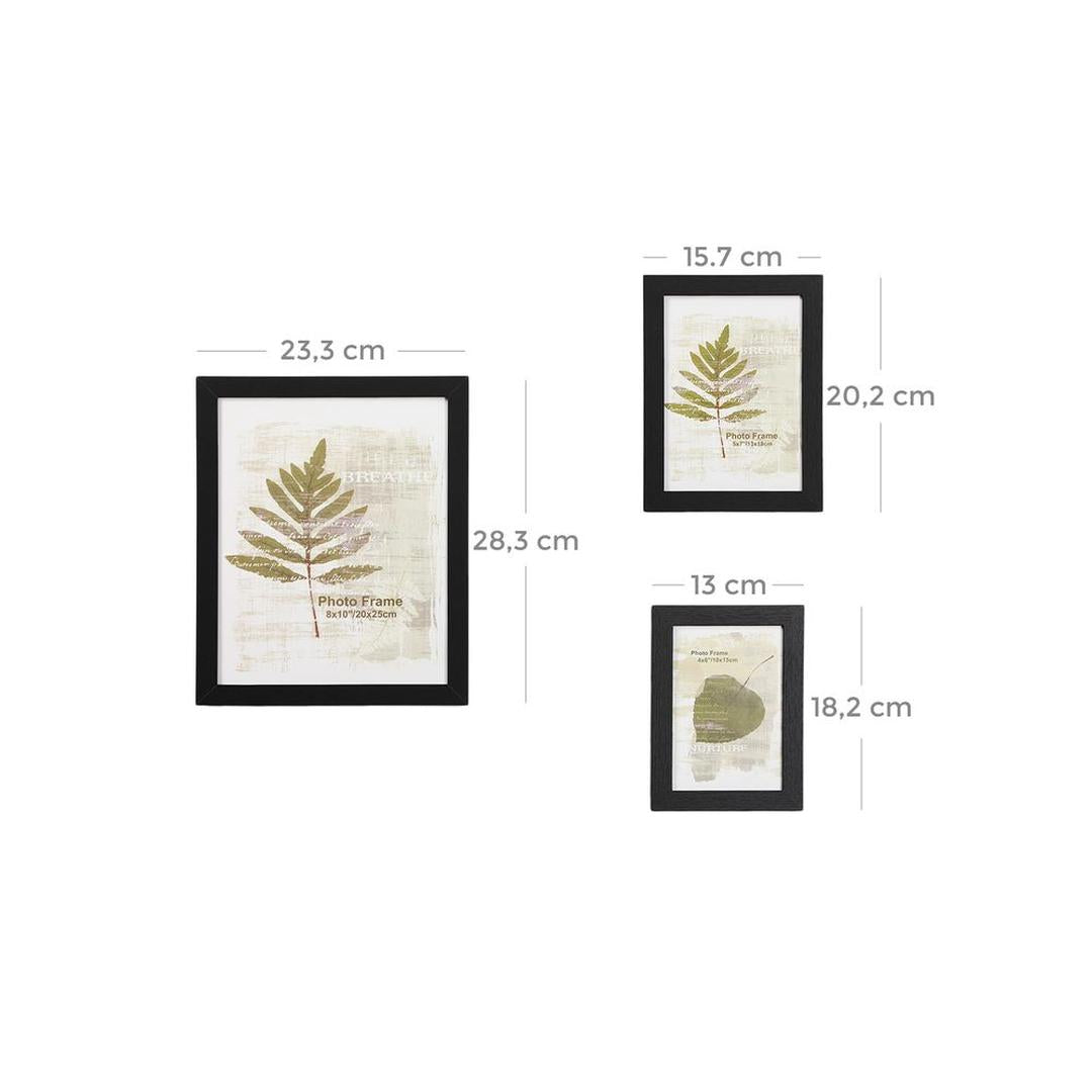 Fotolijsten Set van 10 – Zwarte Bilderframes voor Wand of Tafel met Verschillende Formaten