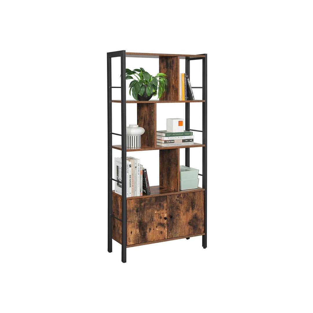Boekenkast met 4 Legplanken – Open Opbergkast voor Woonkamer, Kantoor of Slaapkamer