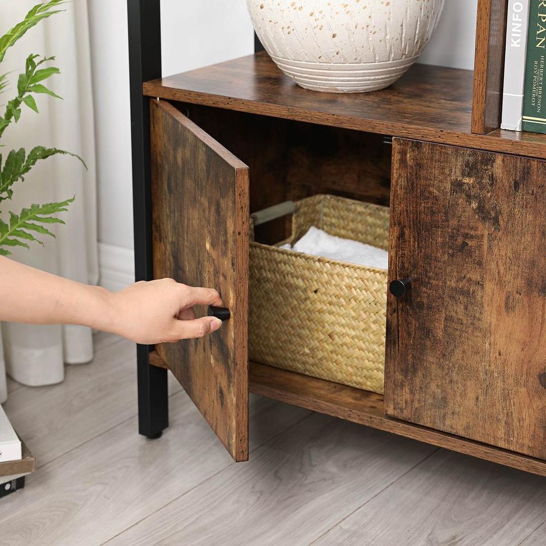 Boekenkast met 4 Legplanken – Open Opbergkast voor Woonkamer, Kantoor of Slaapkamer