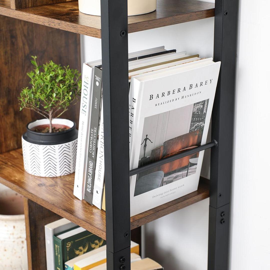 Boekenkast met 4 Legplanken – Open Opbergkast voor Woonkamer, Kantoor of Slaapkamer