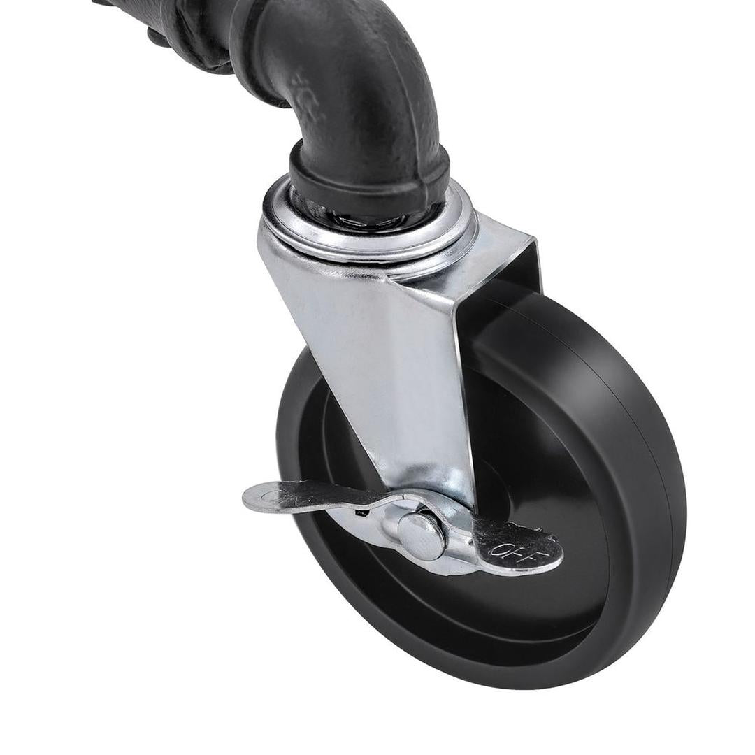 Dubbele Kledingstang in Waterpijp-Design – Industriële Kledinghanger voor Wand of Vrijstaand Gebruik