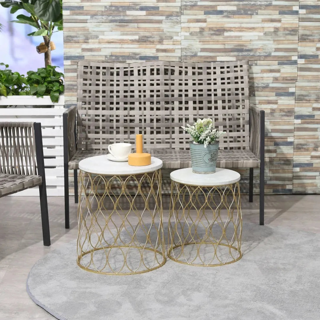 Bijzettafels Set van 2 – Stapelbaar met Opbergruimte – Scandinavisch Design – Zwart
