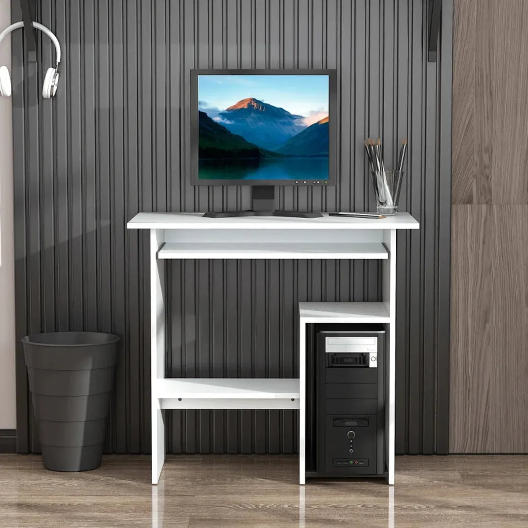 Bureau wit – Compact computertafel 80x45x75 cm – PC tafel voor kantoor of studeerkamer