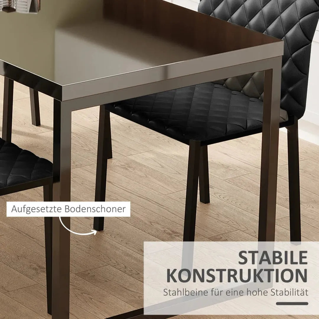 Set van 4 keukenstoelen – eetkamerstoelen – kunststof zitting – 41 x 50 x 91 cm