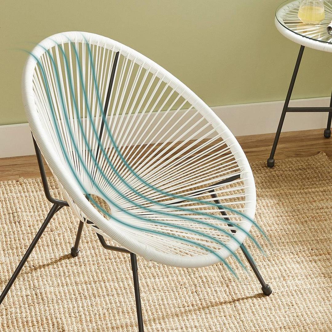 Tuinstoelen met tafel in Acapulco stijl – 2 stoelen met gehard glazen bijzettafel – stalen frame – draagkracht 130 kg