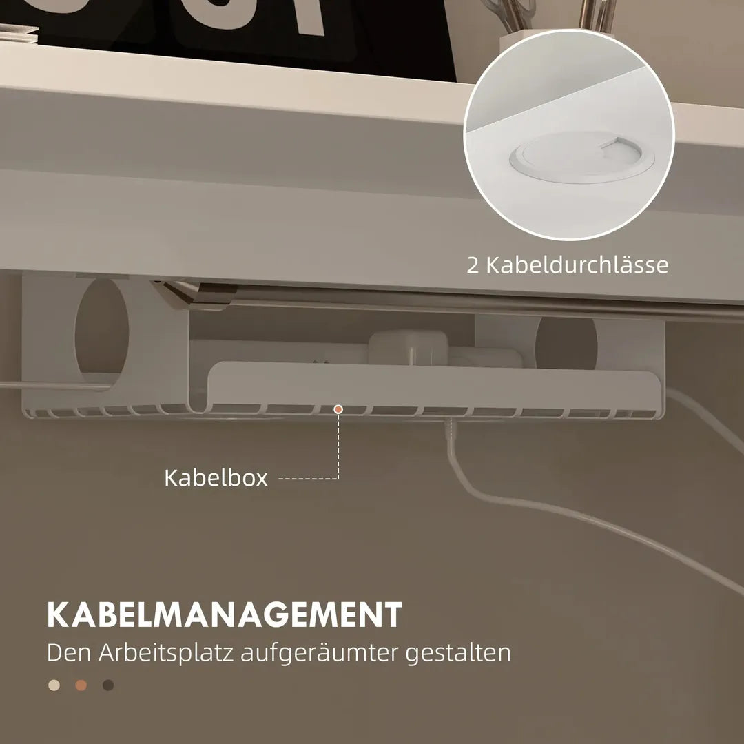 In hoogte verstelbaar sta-bureau – elektrisch zit-sta bureau met geheugenfunctie, 120 × 60 × 72–116 cm, wit
