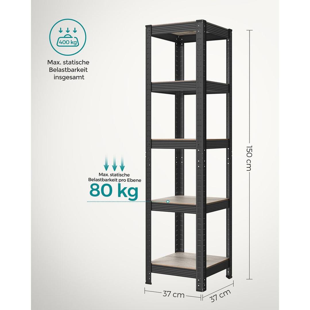 Industriële Boekenkast – Open Opbergkast met Metalen Frame voor Woonkamer of Kantoor