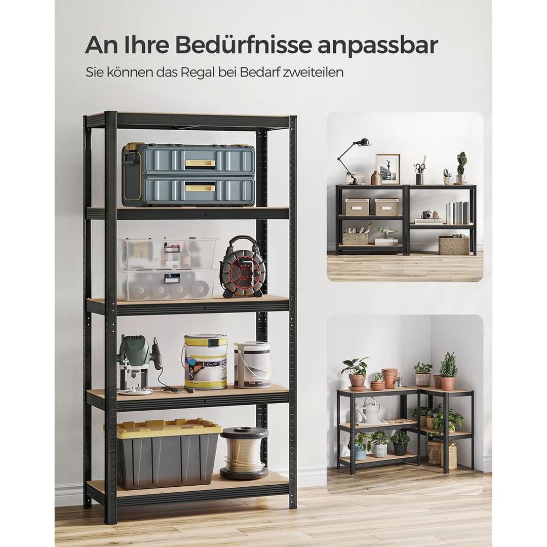 Set van 2 Opslagrekken in Zilver – 40 × 90 × 180 cm – Metalen Stellingkasten voor Berging of Garage