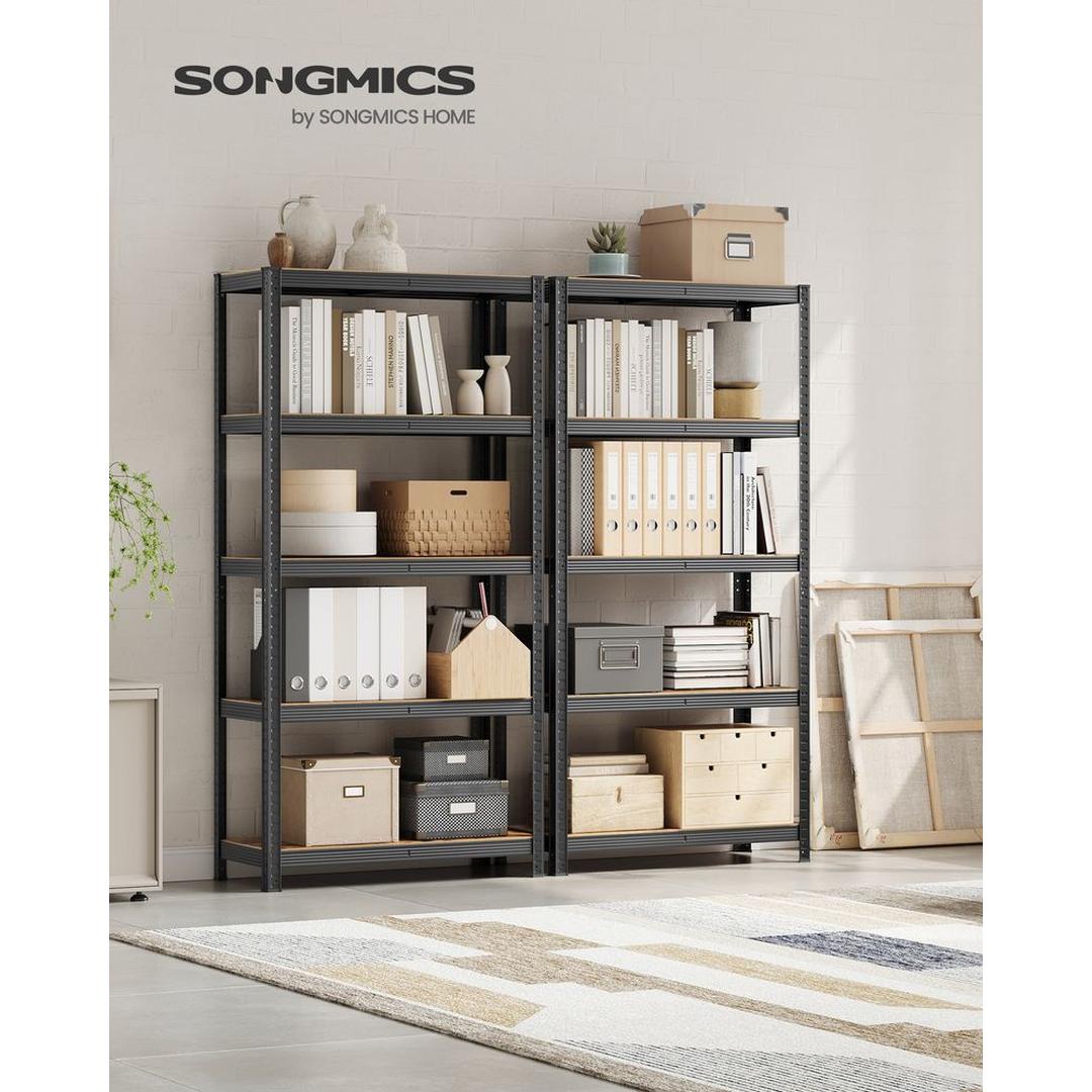 Set van 2 Opslagrekken in Zilver – 40 × 90 × 180 cm – Metalen Stellingkasten voor Berging of Garage