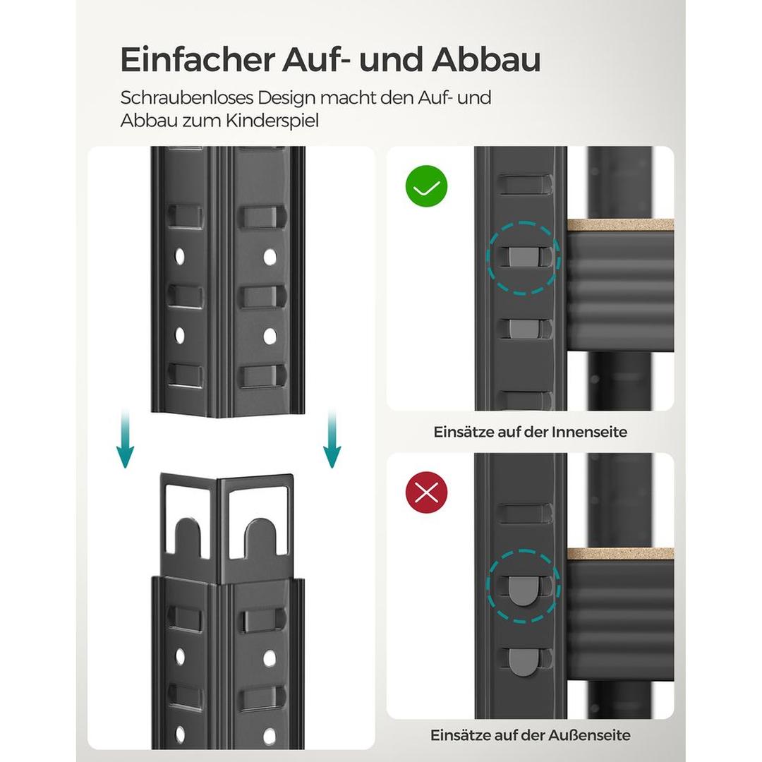 Set van 2 Opslagrekken in Zilver – 40 × 90 × 180 cm – Metalen Stellingkasten voor Berging of Garage
