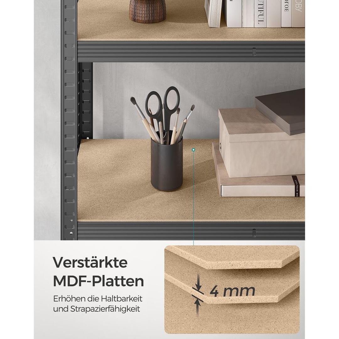 Set van 2 Opslagrekken in Zilver – 40 × 90 × 180 cm – Metalen Stellingkasten voor Berging of Garage