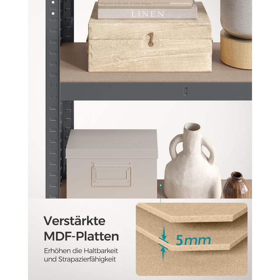 Zwaar Uitgevoerd Opbergrek met 650 kg Draagvermogen – Stevig Metalen Stellingrek voor Garage of Werkplaats