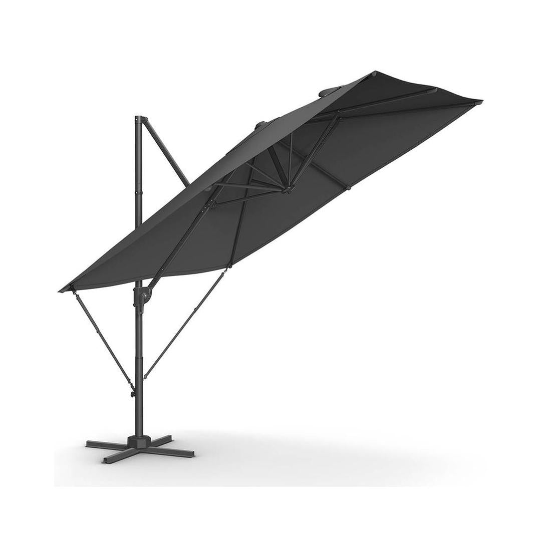 Zweefparasol 270 x 270 cm – 360° draaibaar en kantelbaar 0-60° – UPF 50+ – stalen frame met kruisvoet