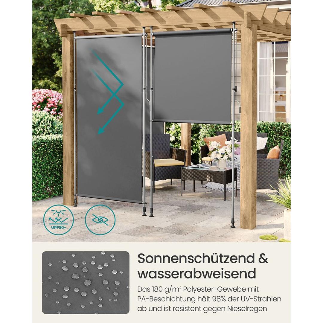 Verticale zonwering – verstelbaar 220-300 cm – 150, 120 of 200 cm breed – UPF 50+ – polyester 180 g/m²