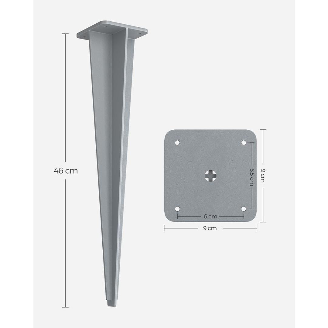Grondanker voor zijluifel of tuinscherm – 11,5 x 11,5 x 46 cm – poedergecoat ijzer – inclusief montageschroeven