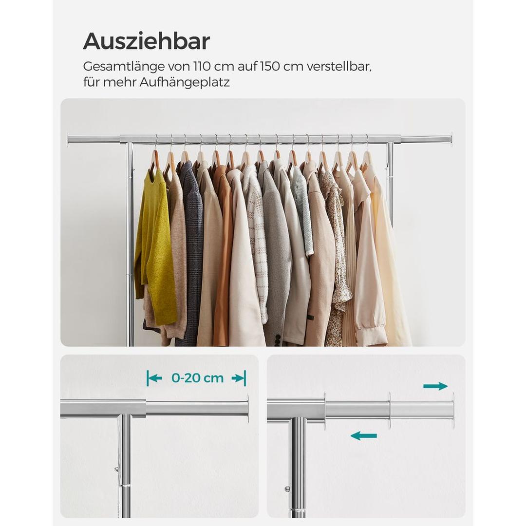 Zware Kledingstang – Tot 130 kg Draagvermogen – Verstelbaar – Metaal