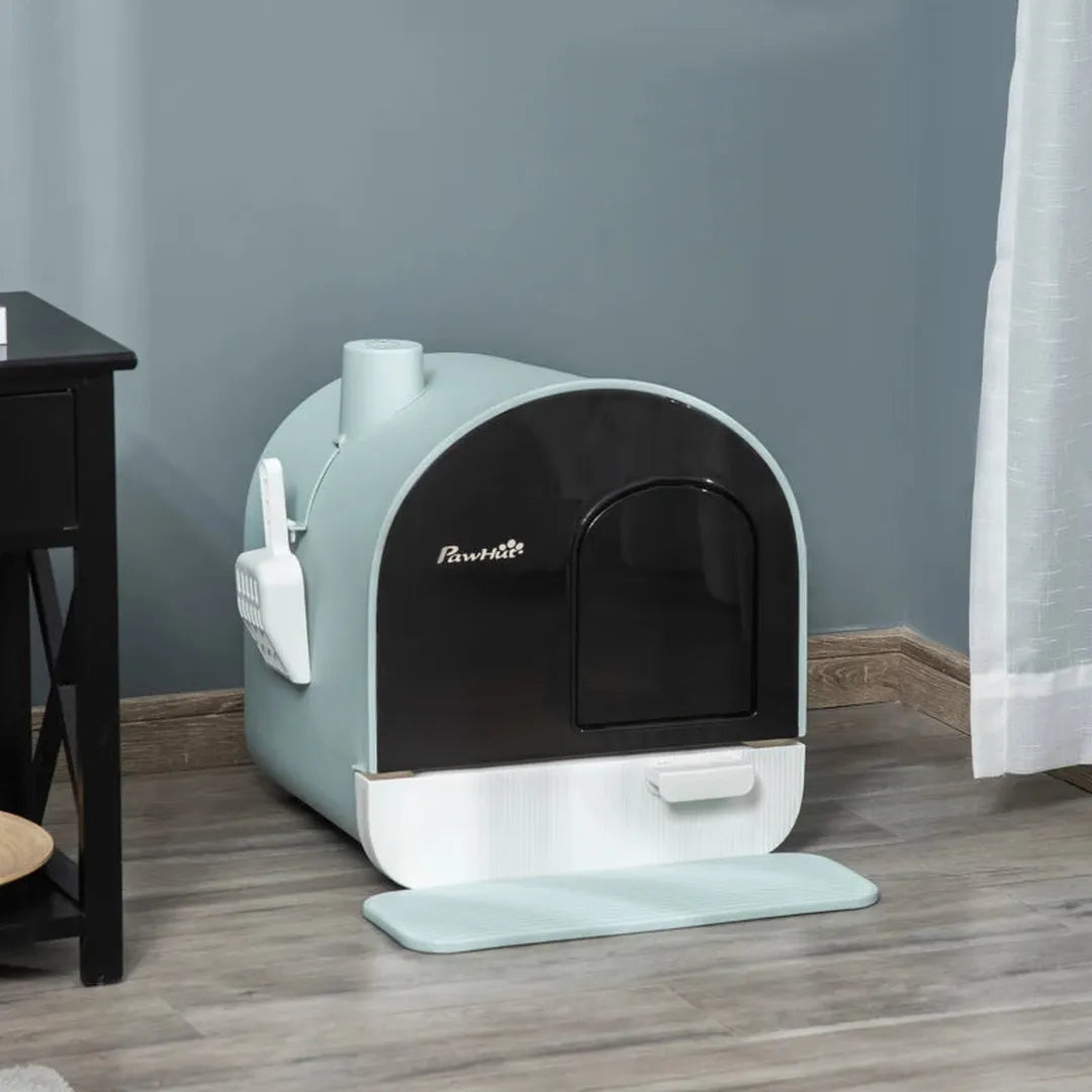 Kattenbak met filter – inclusief 1 vervangfilter en vloermat – 43 x 44 x 47 cm
