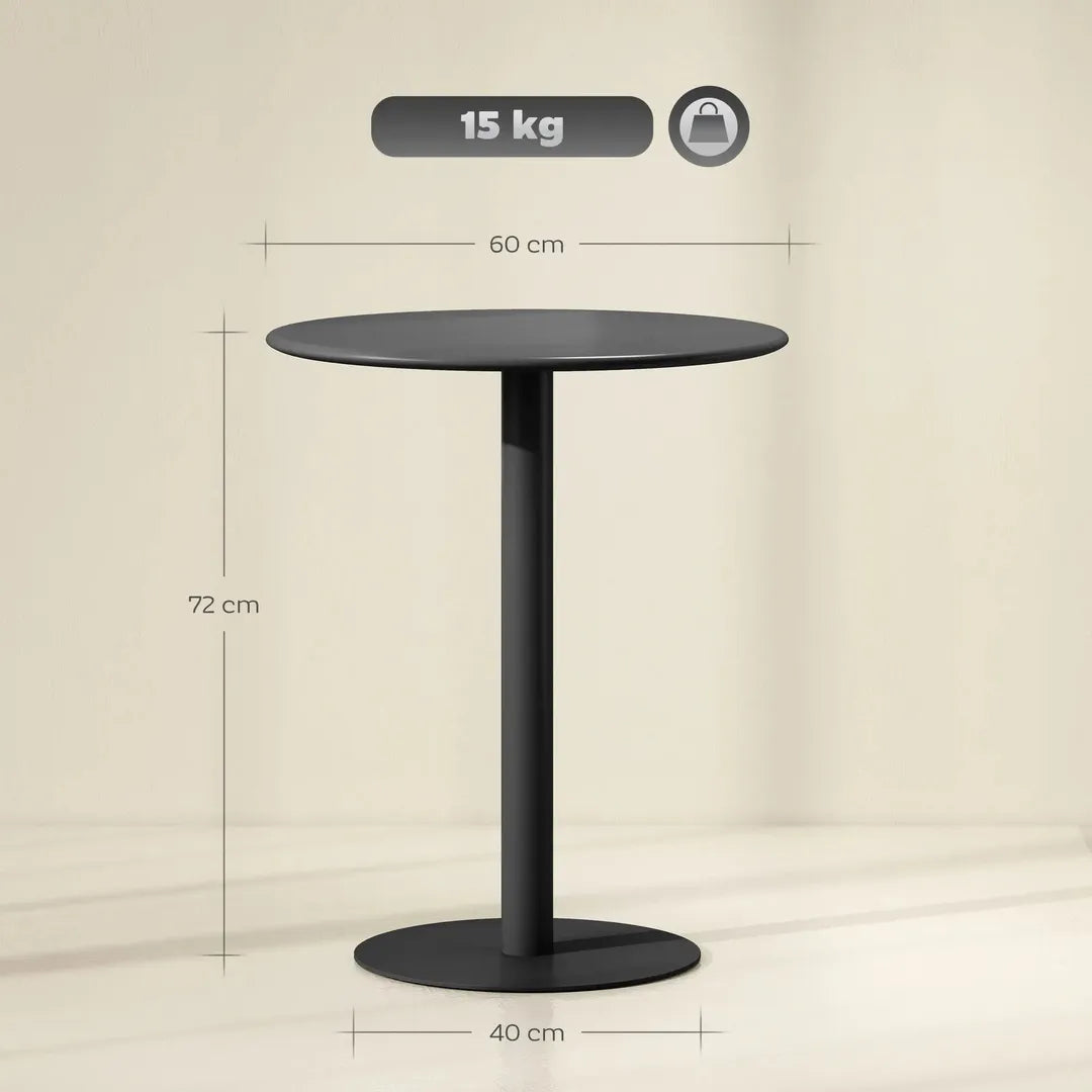 Ronde Eettafel voor 2 Personen – Stalen Frame – Geschikt voor Binnen en Buiten – Wit